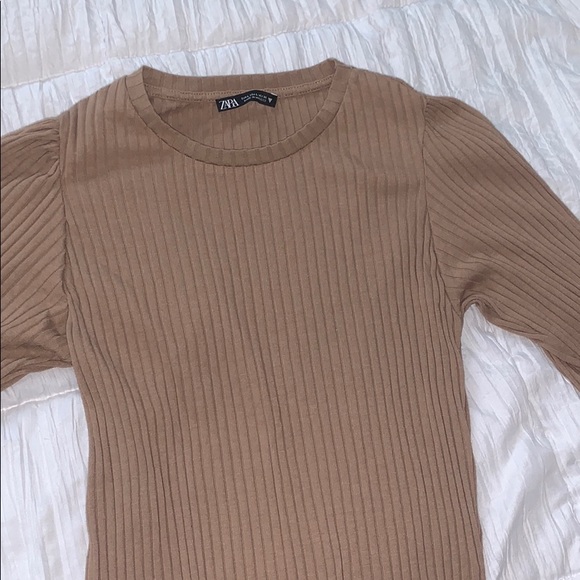 Tan ribbed dress - Picture 1 of 3